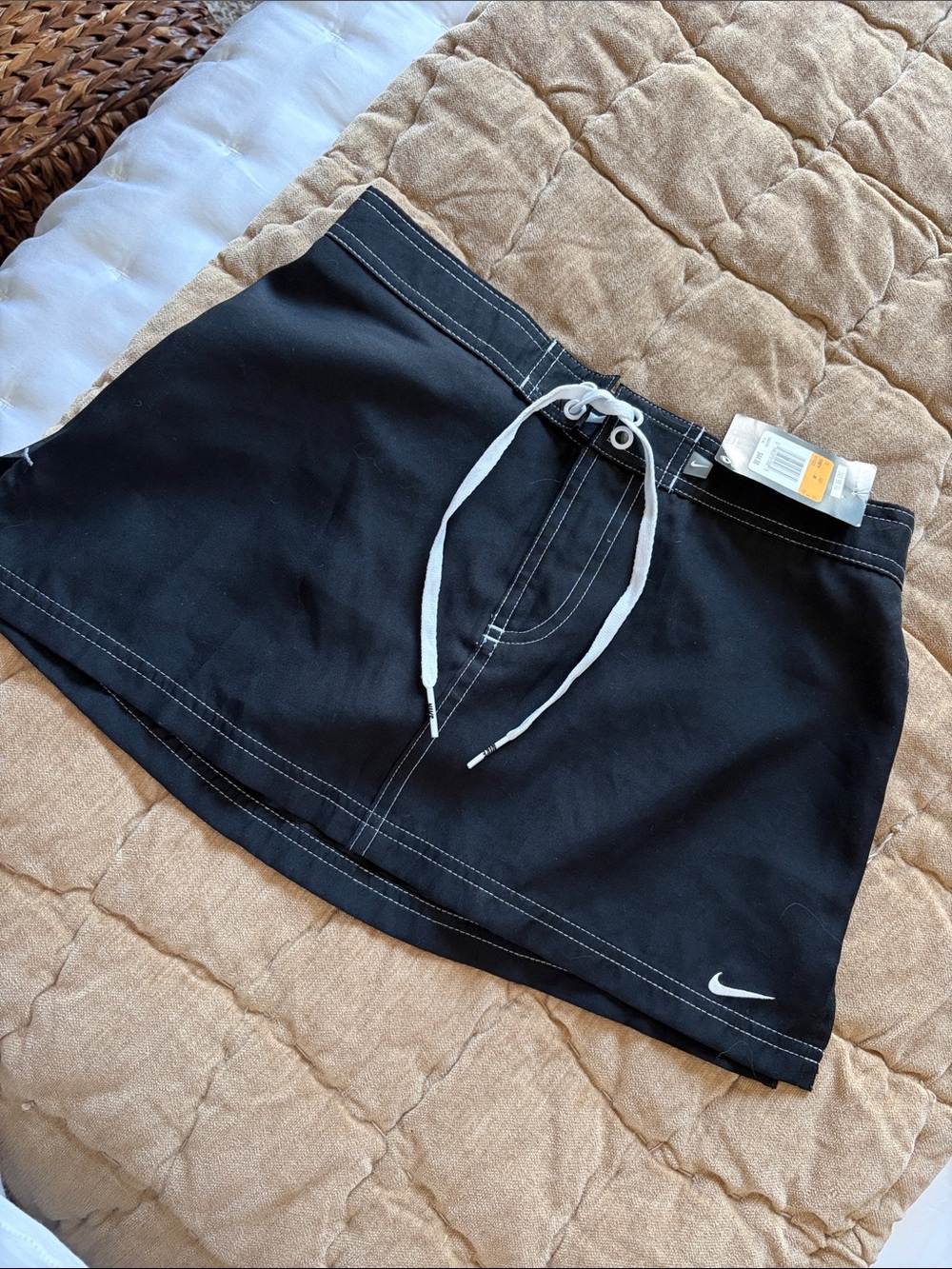 Nike Black Mini Skirt with White Drawstring